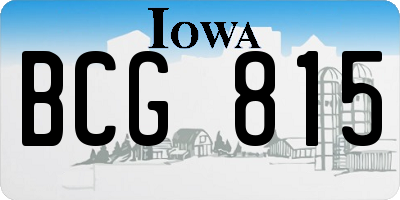 IA license plate BCG815