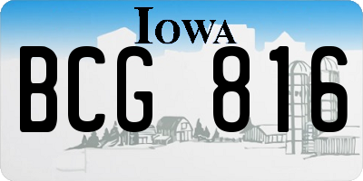 IA license plate BCG816