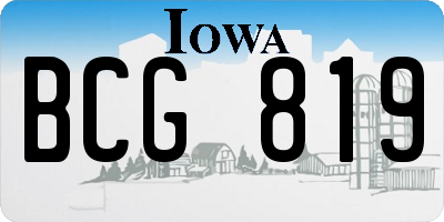 IA license plate BCG819