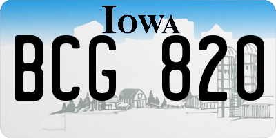 IA license plate BCG820