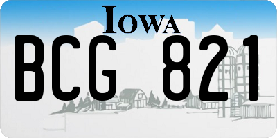 IA license plate BCG821
