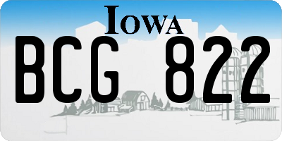 IA license plate BCG822