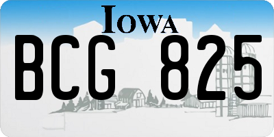 IA license plate BCG825