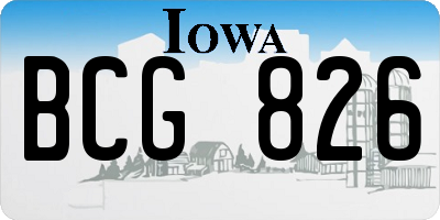 IA license plate BCG826