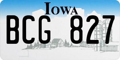 IA license plate BCG827