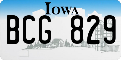 IA license plate BCG829