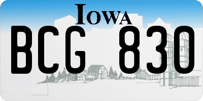 IA license plate BCG830