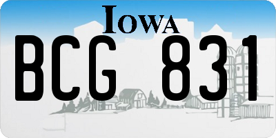 IA license plate BCG831