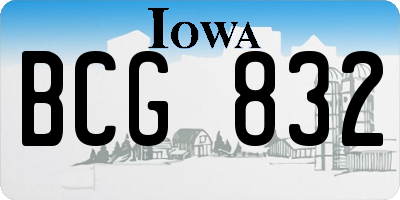 IA license plate BCG832