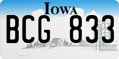 IA license plate BCG833