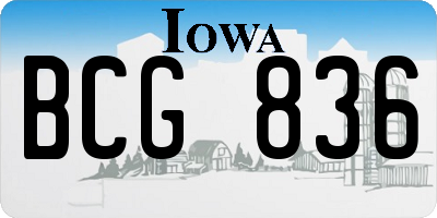 IA license plate BCG836
