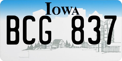 IA license plate BCG837
