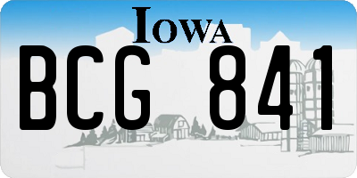 IA license plate BCG841