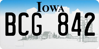 IA license plate BCG842