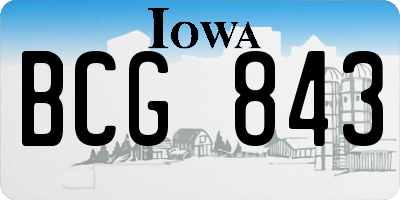 IA license plate BCG843
