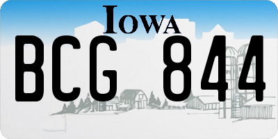 IA license plate BCG844