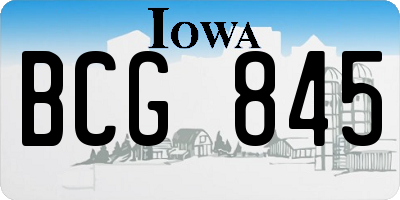 IA license plate BCG845