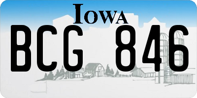 IA license plate BCG846