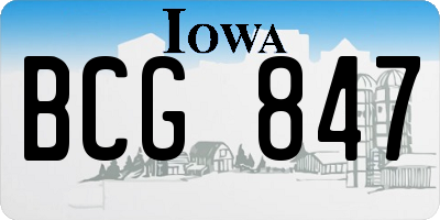 IA license plate BCG847