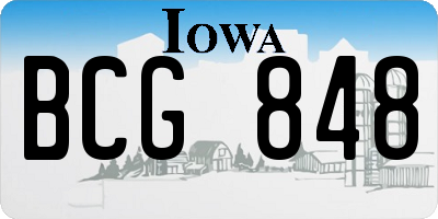 IA license plate BCG848