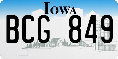 IA license plate BCG849