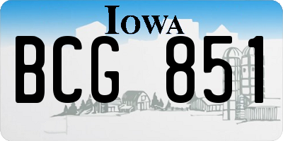 IA license plate BCG851