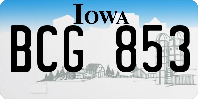 IA license plate BCG853