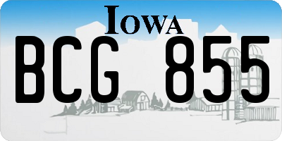IA license plate BCG855