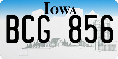 IA license plate BCG856