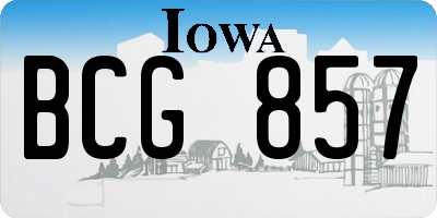 IA license plate BCG857