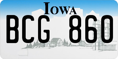 IA license plate BCG860
