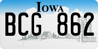 IA license plate BCG862