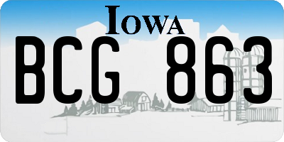 IA license plate BCG863
