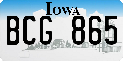 IA license plate BCG865