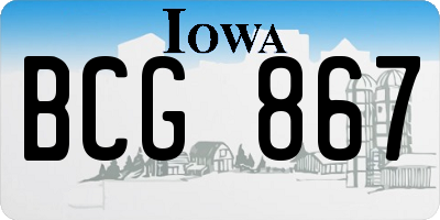 IA license plate BCG867