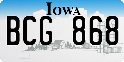 IA license plate BCG868
