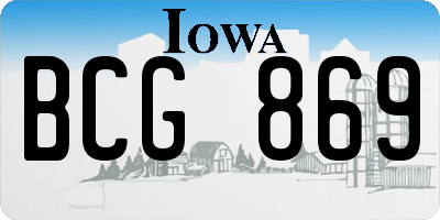 IA license plate BCG869