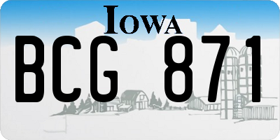 IA license plate BCG871