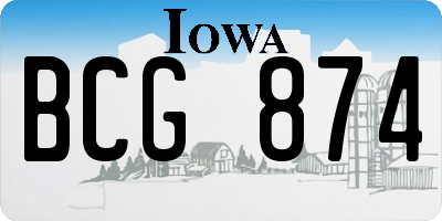 IA license plate BCG874