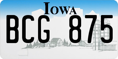 IA license plate BCG875