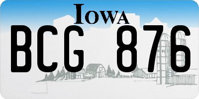 IA license plate BCG876