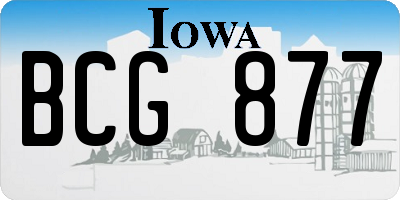 IA license plate BCG877