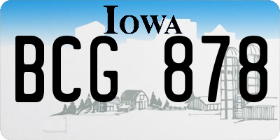 IA license plate BCG878