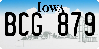 IA license plate BCG879