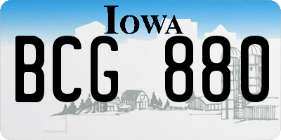 IA license plate BCG880