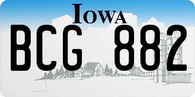 IA license plate BCG882