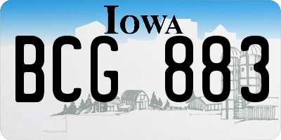 IA license plate BCG883