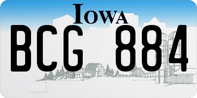 IA license plate BCG884