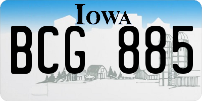 IA license plate BCG885