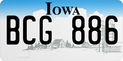 IA license plate BCG886